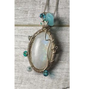 925 Sterling Silver Moonstone Necklace